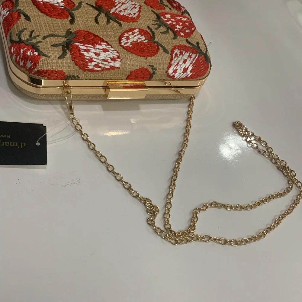 D’margeaux Strawberry Embroidery  ,clutch Handbag. - Picture 9 of 9